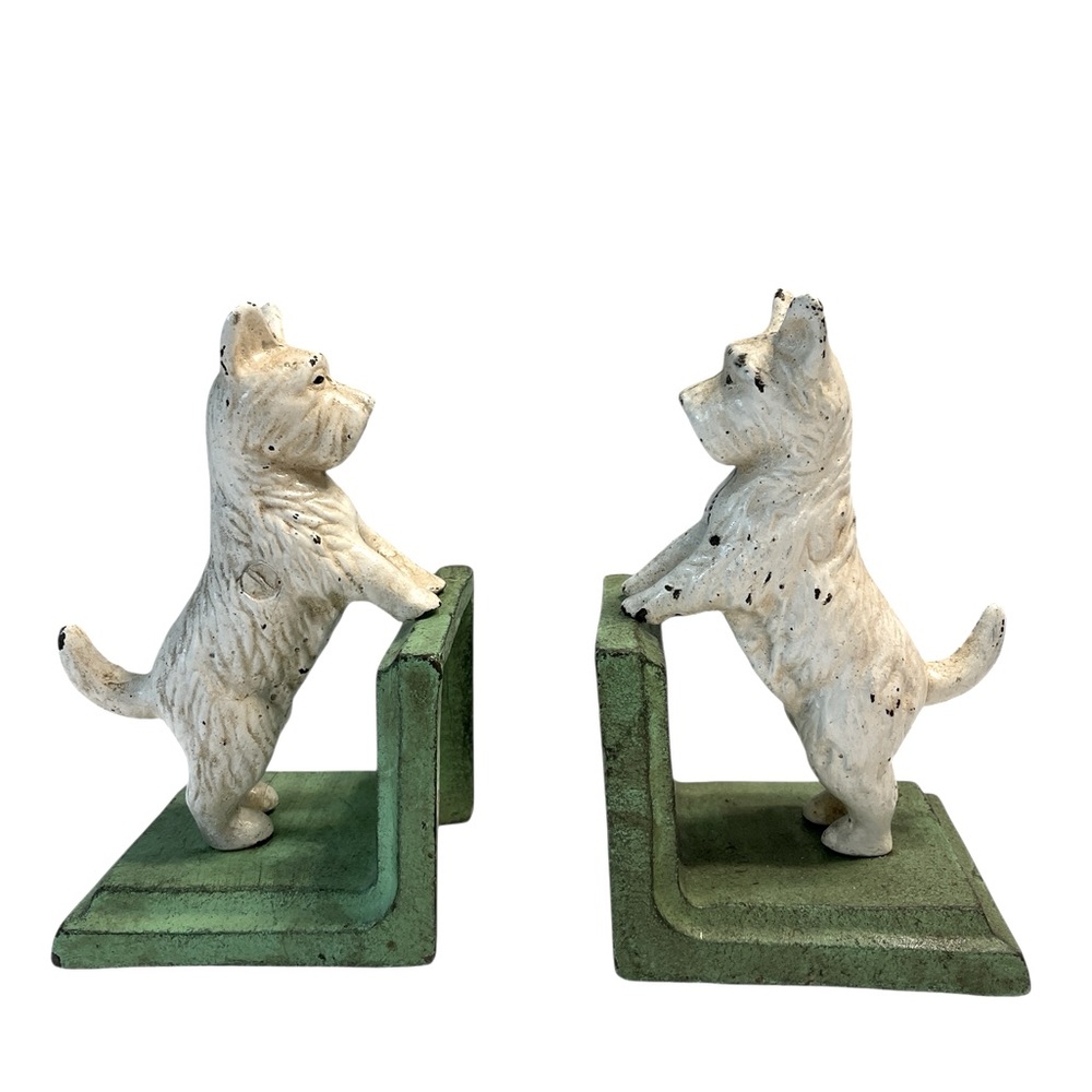 Vintage Scottie Dog Bookends Cast Iron